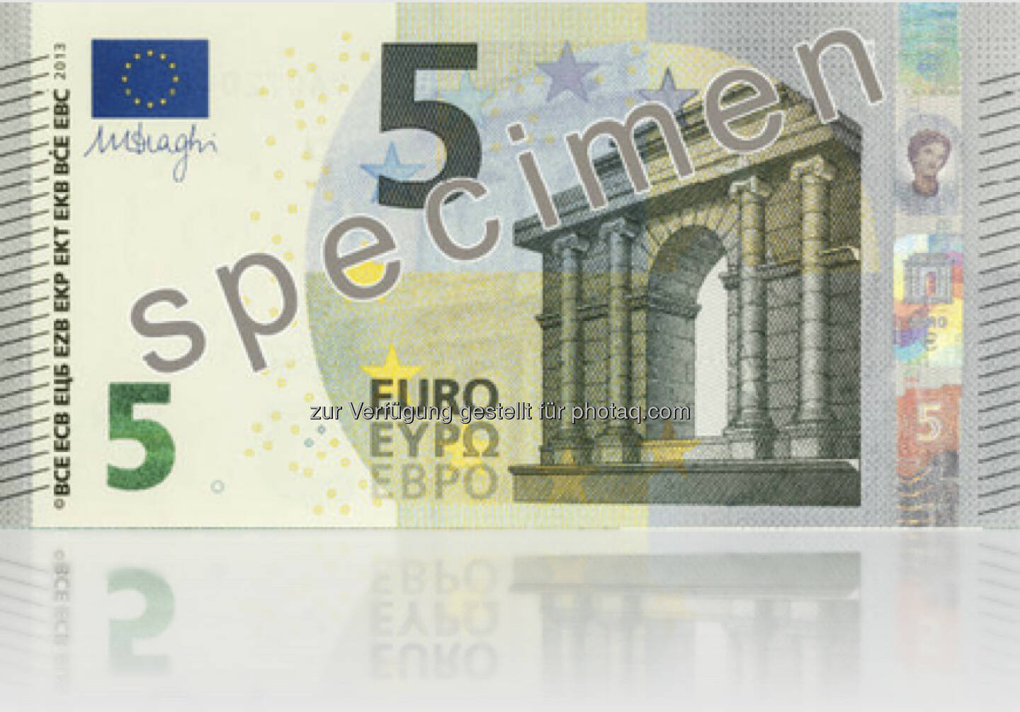 Die neue 5 Euro Note (Vorderseite) - Ausgabe startet am 2. Mai 2013 (Bild: EZB/OeNB)