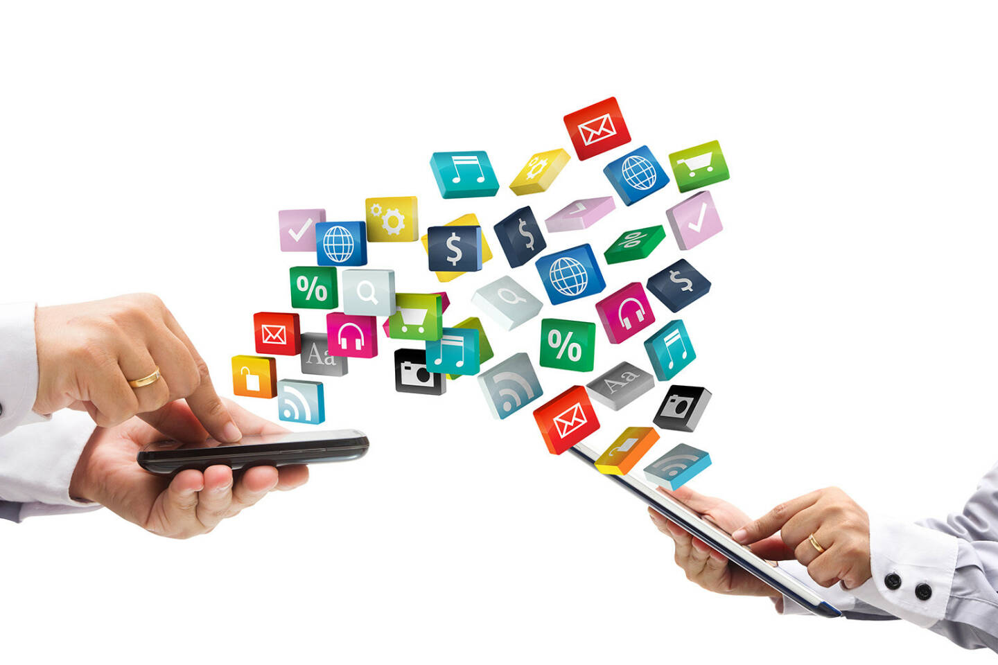 Smartphone, Tablet, Apps, Icons, http://www.shutterstock.com/de/pic-115239742/stock-photo-colorful-application-icons-with-hand-holding-the-phone-and-tablet-pc-isolated-on-white-background.html