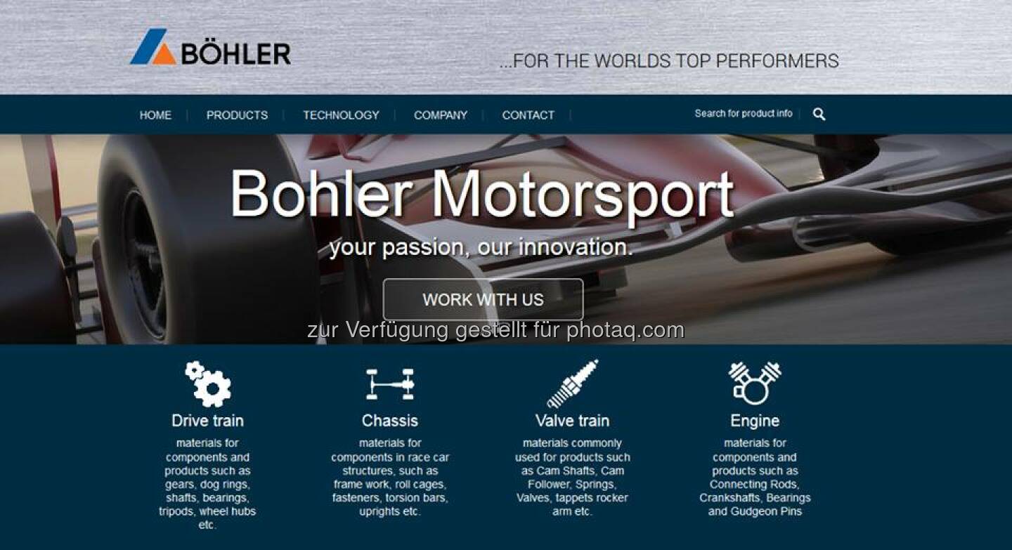 Bohler-Uddeholm (UK) Ltd startet mit neuer #Motorsport-Website!
Die neue Website von Bohler UK konzentriert sich auf das Thema Böhler und Motorsport und soll Kunden im Motorsport auf unsere Produkte aufmerksam machen. http://bit.ly/1wZnC5z  Source: http://facebook.com/voestalpine