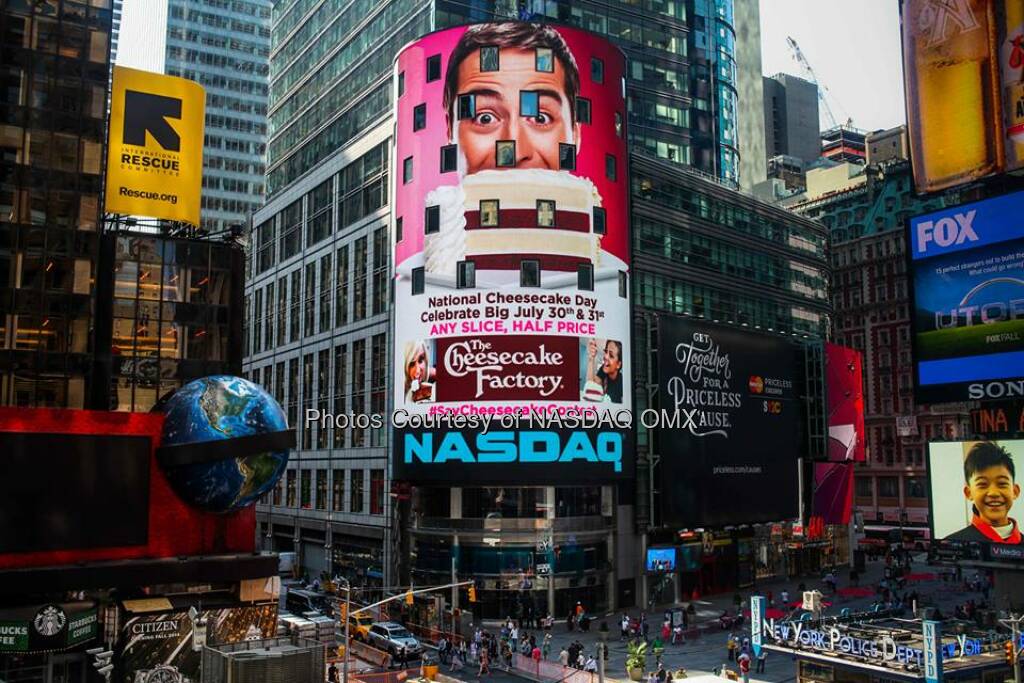 Can't wait to see your @Cheesecake selfies! Register now: http://bit.ly/1AzyRGq #SayCheesecakeContest  Source: http://facebook.com/NASDAQ (31.07.2014) 