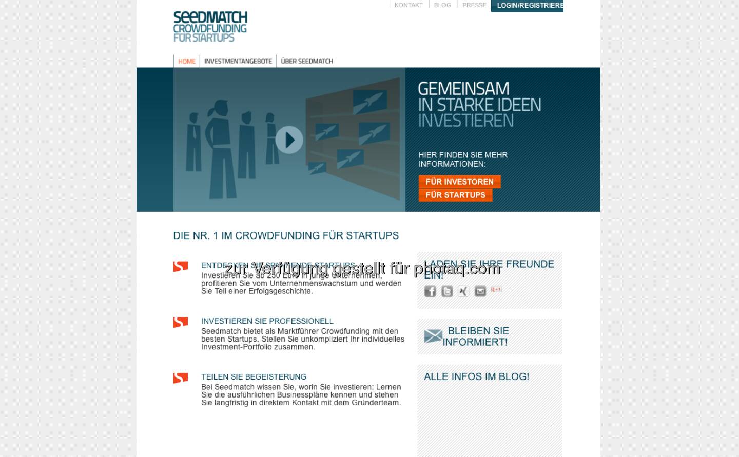 http://www.seedmatch.de/ - Präsenter ist kein Crowdfunder im deutschsprachigen Raum, siehe zB http://www.christian-drastil.com/2012/02/23/sugarshape-raist-via-seedmatch-auf-die-schnelle-mal-100-000-euro/