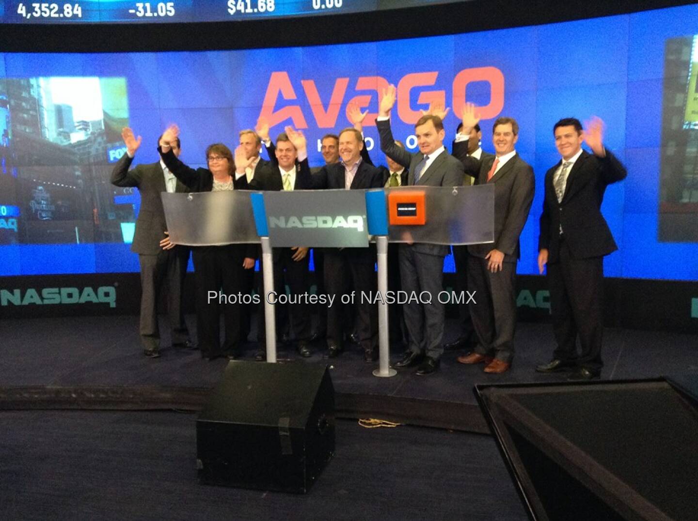 Avago Technologies celebrates their fifth anniversary of listing on #NASDAQ by ringing the Opening Bell $AVGO  Source: http://facebook.com/NASDAQ