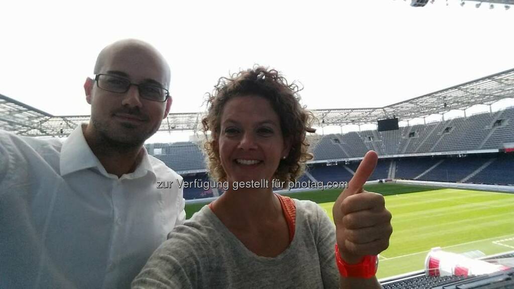 Fussball: Heute als Social Fitness Trainer in der RedBull Arena. <3  Source: http://twitter.com/ambuzzador, © Aussendung (09.08.2014) 