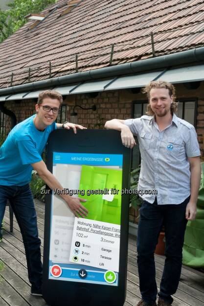 Die zoomsquare Gründer Andreas Langegger und Christoph Richter: Das Wohnungssuche-Startup zoomsquare.com startet mit der zoomsquare App in seine mobile Zukunft., © Aussender (12.08.2014) 