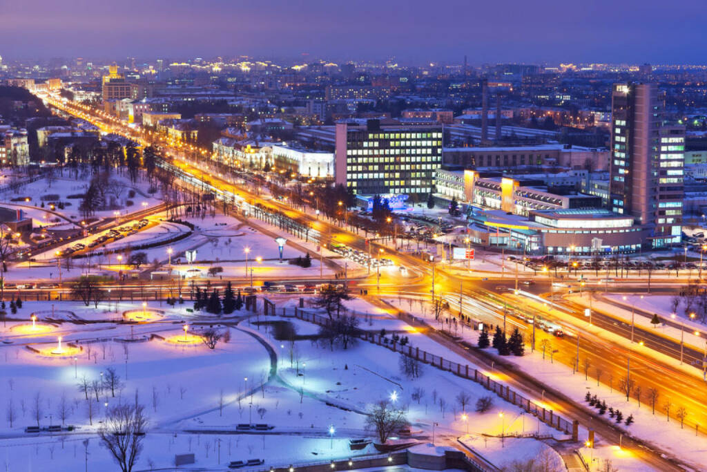 Minsk, Weissrussland, Weißrussland, http://www.shutterstock.com/de/pic-69199885/stock-photo-night-winter-panorama-of-minsk-belarus.html , © shutterstock.com (15.08.2014) 