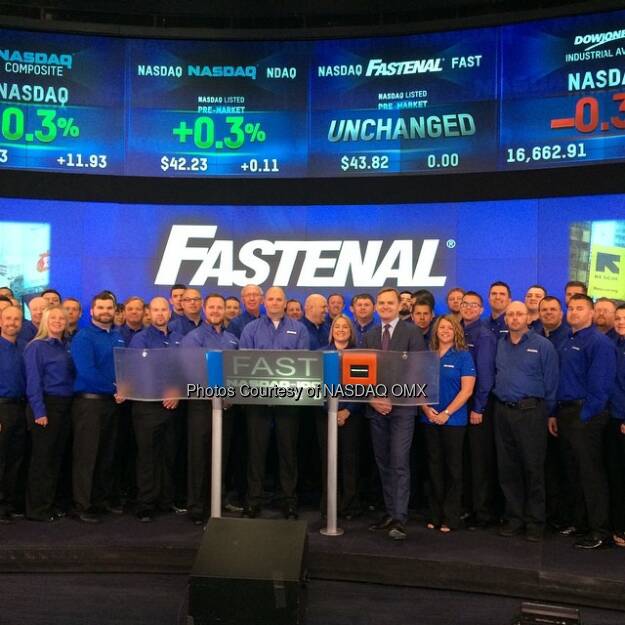 Fastenal rings the #NASDAQ Opening Bell! #N100 #dreamBIG $FAST  Source: http://facebook.com/NASDAQ (18.08.2014)