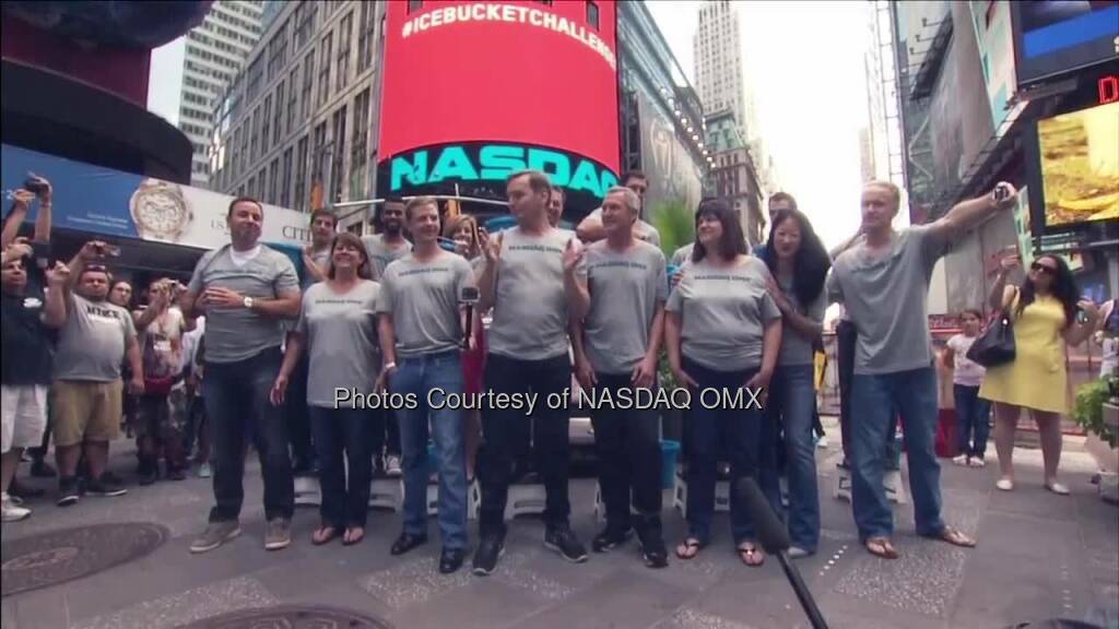 Team #NASDAQ has completed the #IceBucketChallenge to raise awareness about ALS (The ALS Association). We now nominate Fox Business' Maria Bartiromo, GoPro's CEO Nick Woodman and our very own co-president Adena Friedman to #StrikeOutALS. You all have 24 hours to complete the challenge! Thanks to BATS Global Markets for the nomination.  Source: http://facebook.com/NASDAQ (19.08.2014) 