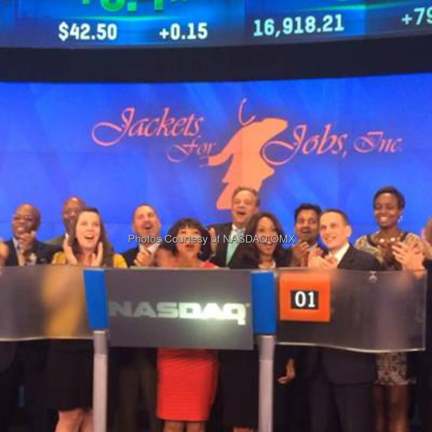 Watch Jackets for Jobs ring the #NASDAQ Closing Bell! #dreamBIG  Source: http://facebook.com/NASDAQ