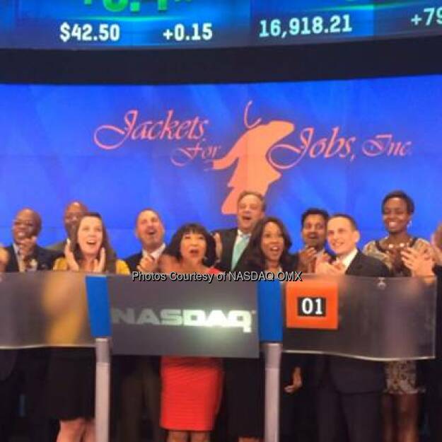 Watch Jackets for Jobs ring the #NASDAQ Closing Bell! #dreamBIG  Source: http://facebook.com/NASDAQ (20.08.2014) 