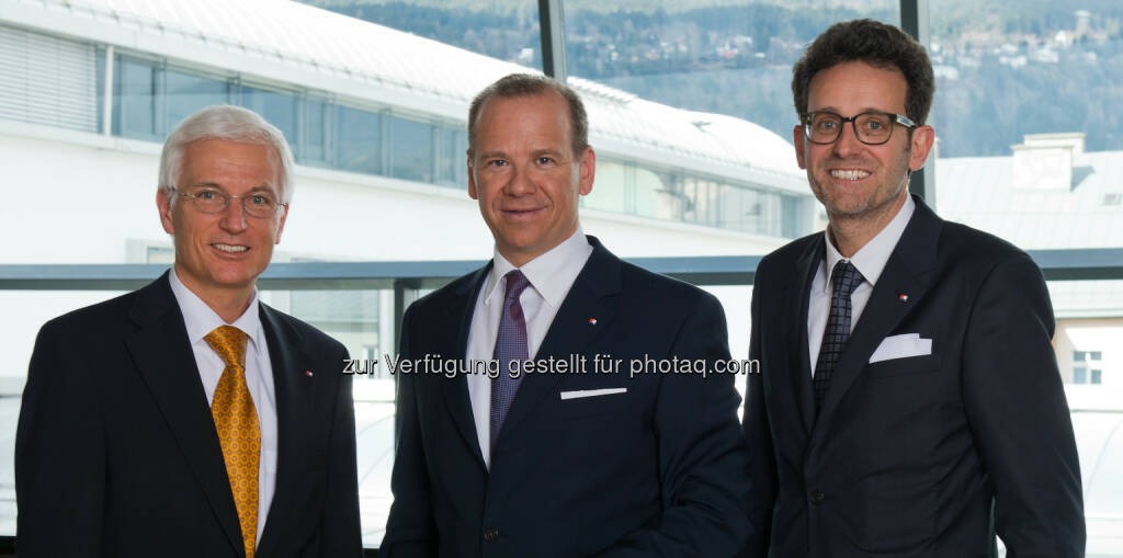 Der BTV Vorstand Matthias Moncher, Peter Gaugg und Gerhard Burtscher (v. l.) freuen sich über das solide Halbjahresergebnis. Bank für Tirol und Vorarlberg Aktiengesellschaft: Bank für Tirol und Vorarlberg AG / BTV schafft Sicherheit dank Wachstum (c) BTC, © Aussender (21.08.2014) 