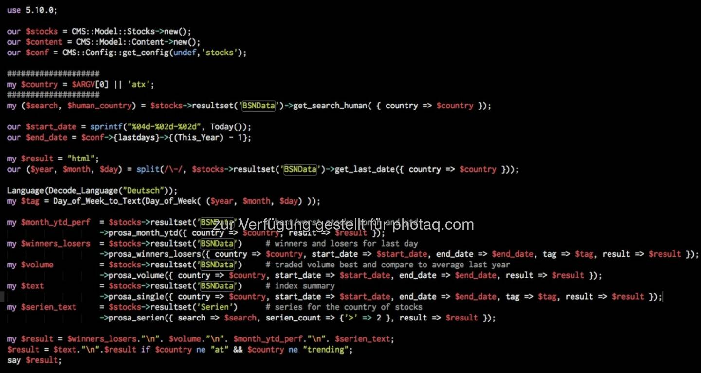 Screenshot Perl Code der BSNgine - generiert zb die Prosa von http://boerse-social.com/2014/08/21/atx_detailliert_rbi_mit11_plus_und_doppeltem_umsatz_rhi_bereits_8_tage_im_plus_3_neue_3er_serien_gestartet