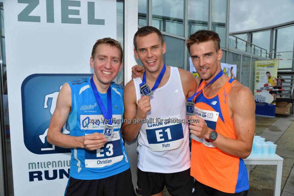 Christian Riedl (D) (2. Platz), Piotr Lobodzinski (PL), Sieger, Tomas Celko (SK) 3. Platz, © leisure.at/Matthias Buchwald (28.08.2014) 