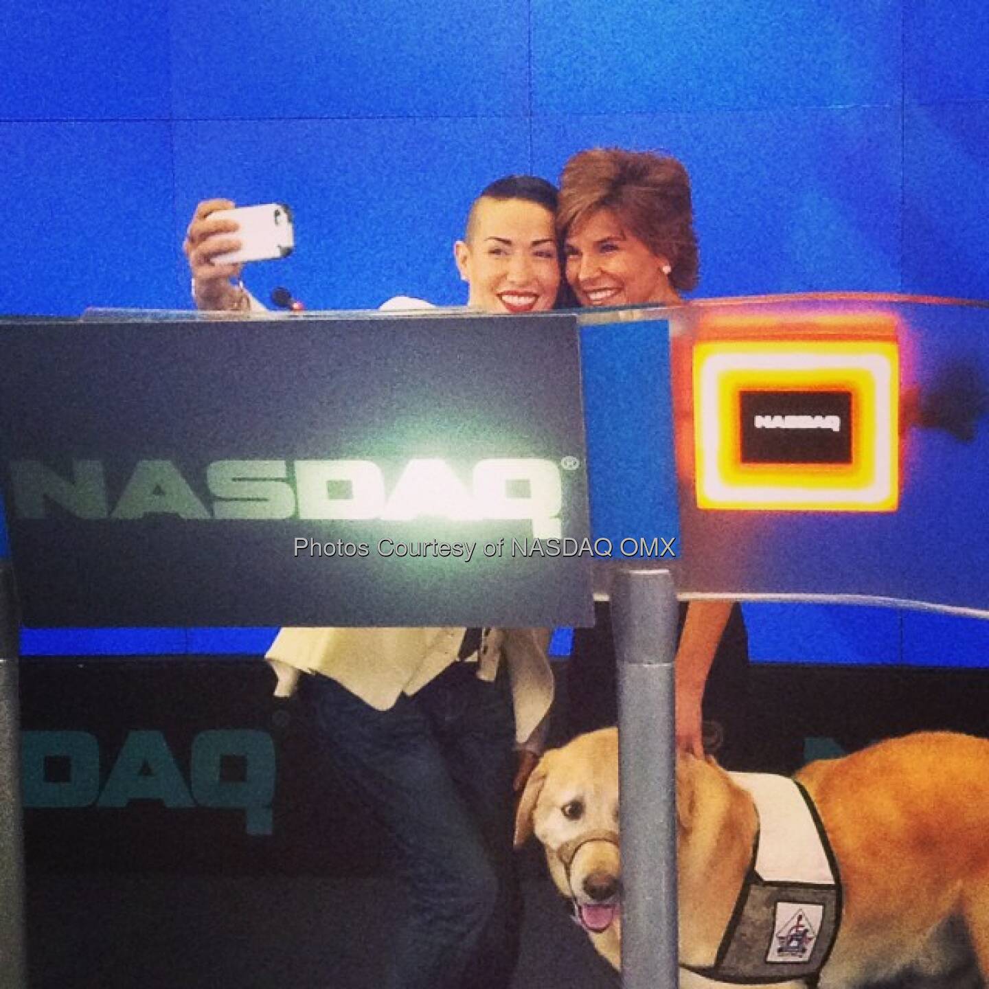 Quick #selfie at the #NASDAQ closing bell with designer Norisol Ferrari and retired Army Captain Leslie Nicole Smith #salute  Source: http://facebook.com/NASDAQ