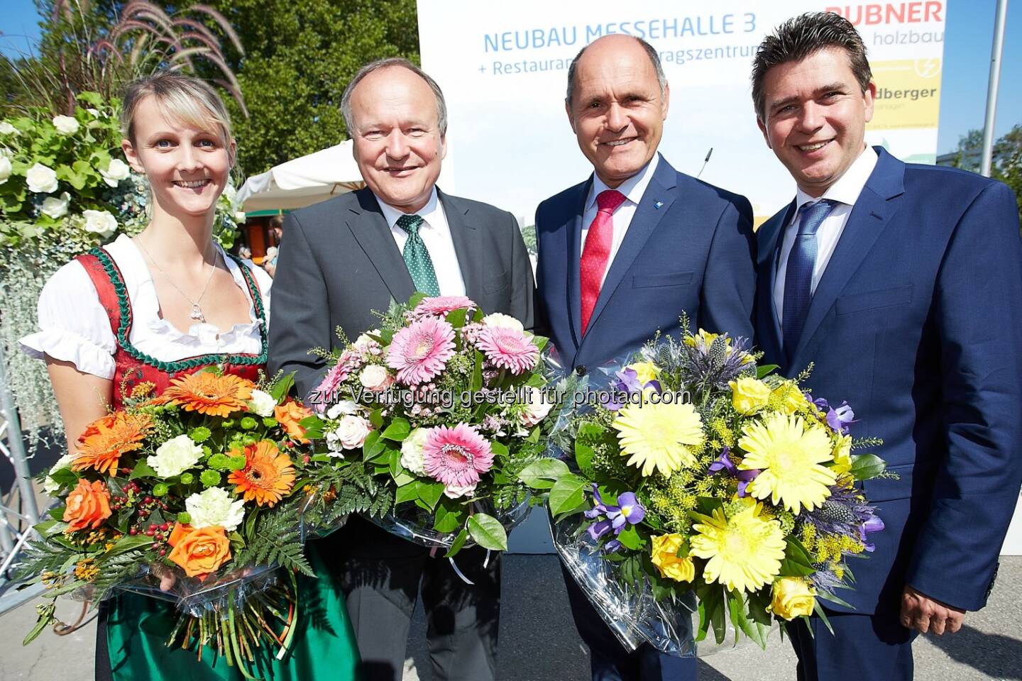 Sabine Pichler, Abgeordneter zum Nationalra, Hermann Schultes, LH-Stv. Wolfgang Sobotka in Vertretung von LH Dr. Erwin Pröll, Bürgermeister der Stadt Tulln,  Peter Eisenschenk: Int. Gartenbaumesse Tulln mit Europas größter Blumenschau wurde feierlich eröffnet