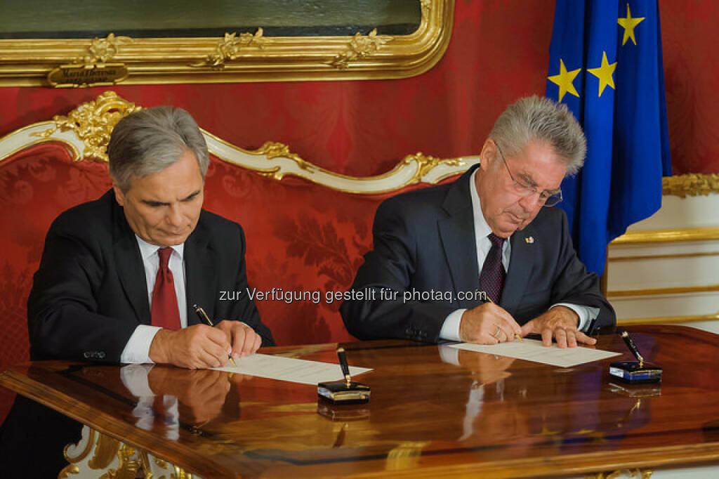 Bundeskanzler Werner Faymann, Bundespräsident Heinz Fischer, © SPÖ/Lehmann (02.09.2014) 