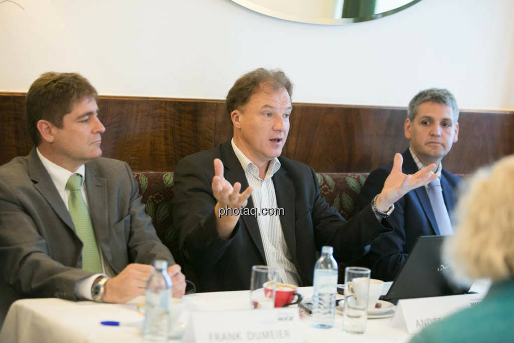Frank Dumeier (Vorstand W.E.B Windenergie AG), Andreas Dangl (Vorstandsvorsitzender W.E.B Windenergie AG), Michael Trcka (Vorstand W.E.B Windenergie AG), © Martina Draper/photaq (02.09.2014)