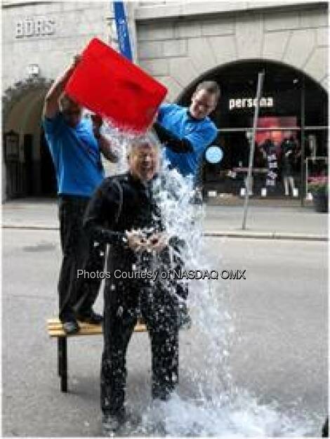 Lauri Rosendahl, President of NASDAQ OMX Helsinki, accepted the ALS Ice Bucket Challenge Challenge this morning!  Source: http://facebook.com/NASDAQ (03.09.2014) 
