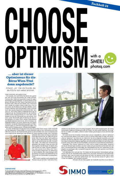 Choose Optimism ... aber ist dieser Optimismus für die Börse Wien-Titel denn angebracht? (03.09.2014) 