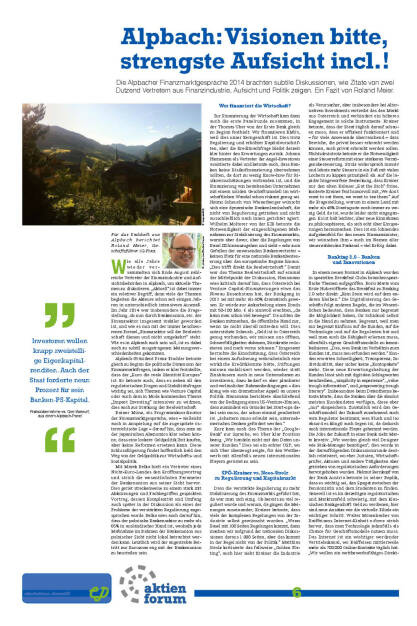 Alpbach: Visionen bitte, strengste Aufsicht incl.! (03.09.2014) 