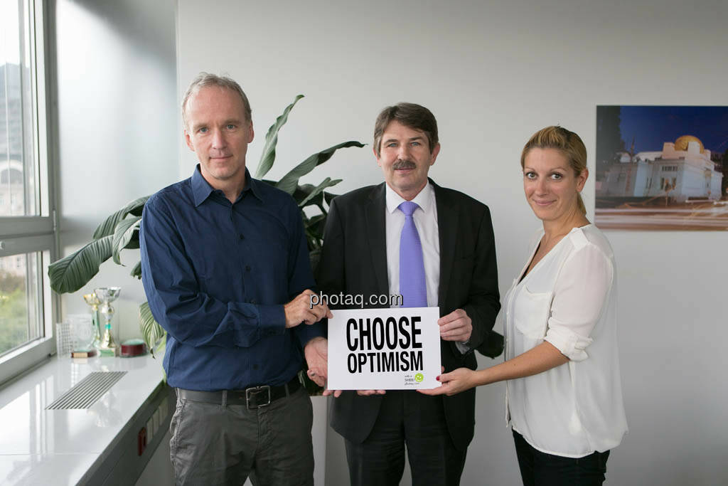 Christian Drastil, Ernst Vejdovszky (S Immo), Elisabeth Wagerer (S Immo), Choose Optimism, © photaq/Martina Draper (09.09.2014) 