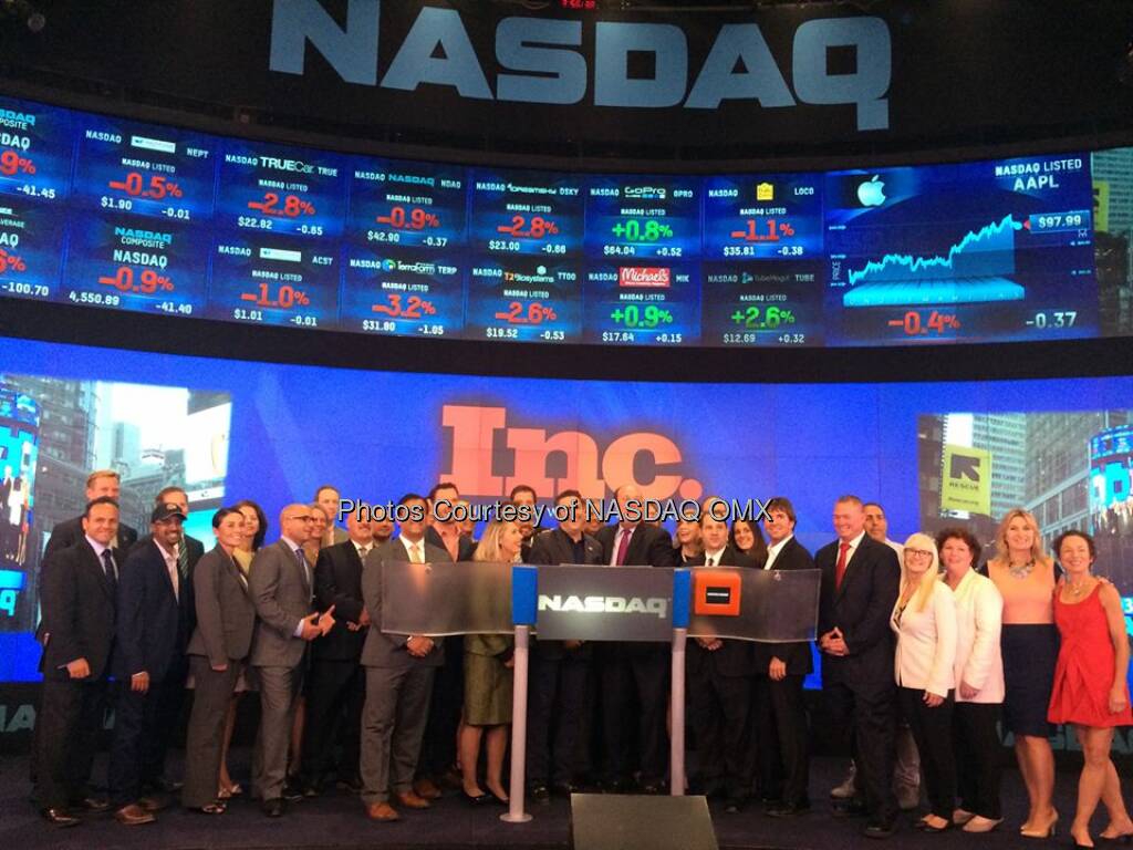 Inc 5000 rings the #NASDAQ Closing Bell! #dreamBIG @Inc @inc5000  Source: http://facebook.com/NASDAQ (10.09.2014) 