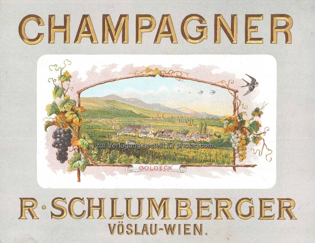 Schlumberger feiert 200 Jahre Robert Alwin Schlumberger: Historische Werbung für Schlumberger Champagner um 1900, © Aussender (11.09.2014) 