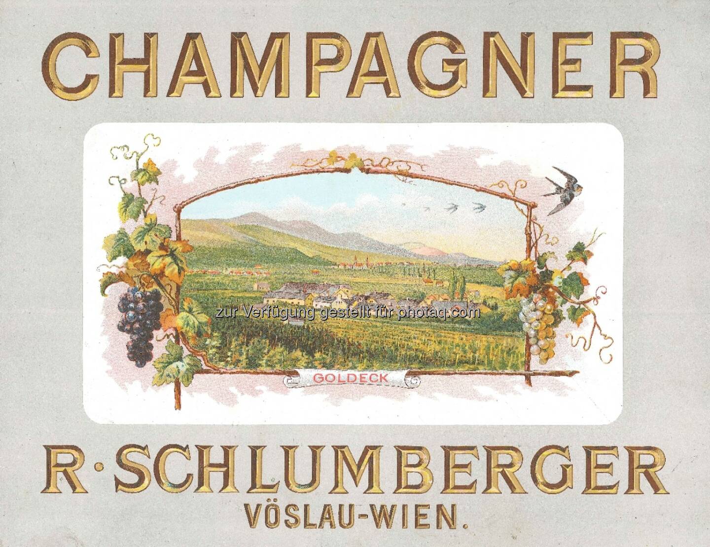  Schlumberger feiert 200 Jahre Robert Alwin Schlumberger: Historische Werbung für Schlumberger Champagner um 1900