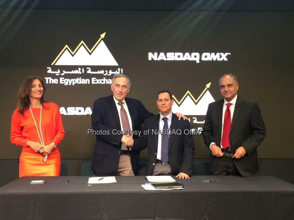 Egyptian Exchange & @NASDAQ sign agreement to extend contract for X-stream trading tech. EGX, a customer since 1999!  Source: http://facebook.com/NASDAQ (13.09.2014) 