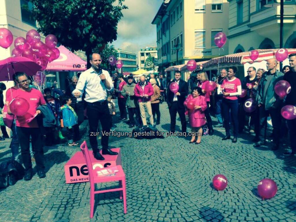 Matthias Strolz auf dem Podest (13.09.2014) 