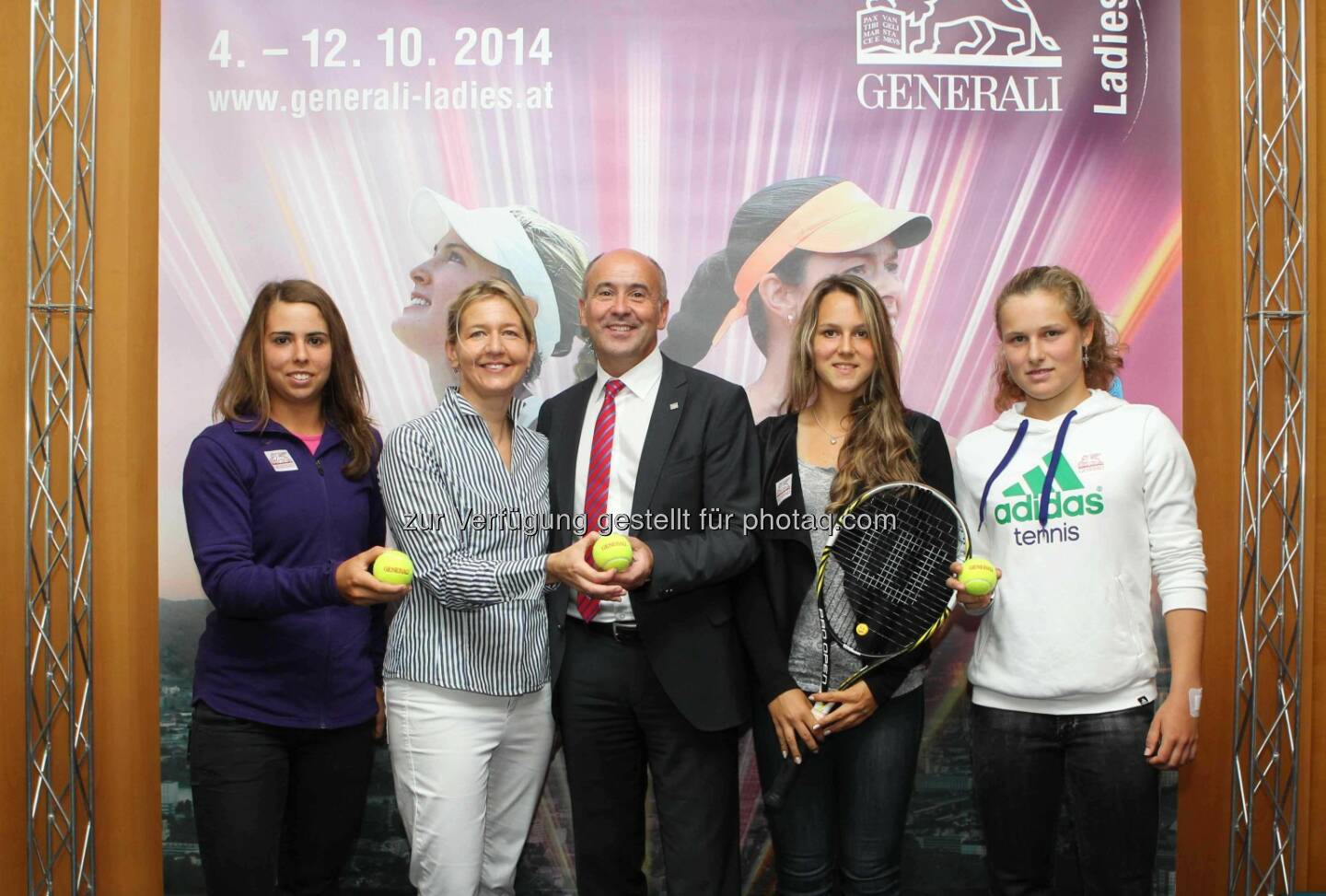 Julia Grabher (AUT), Turnier Direktorin Sandra Reichel (Generali Ladies Linz), Vorstand Arno Schuchter (Generali Versicherung AG), Lena Reichel (AUT) and Mira Antonitsch (AUT): Pressekonferenz Generali Ladies Linz, Photo: Gepa pictures/ Philipp Brem