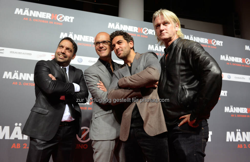 Serkan Cetinkaya, Christoph Maria Herbst, Elyas M'Barek und Detlev Buck: Constantin Film: Deutschlandpremiere von Männerhort, © Aussendung (22.09.2014) 