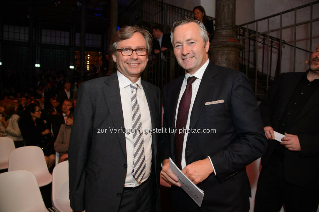 Alexander Wrabetz (ORF General), Hannes Ametsreiter (Generaldirektor Telekom Austria Group, A1), © Telekom Austria Group / Rainer Eckharter (24.09.2014) 