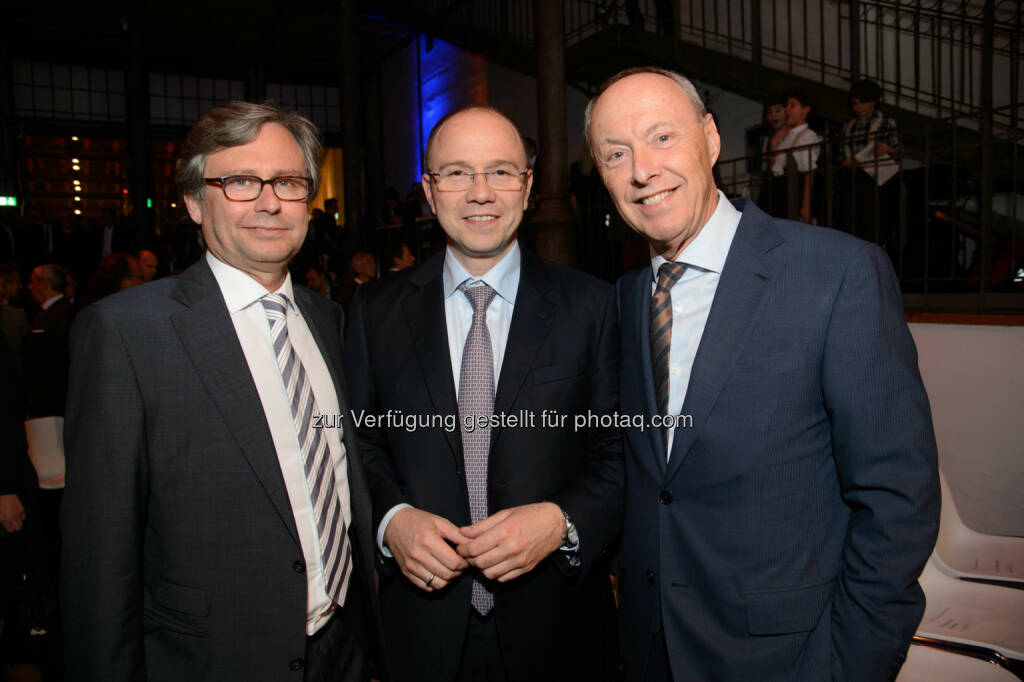 Alexander Wrabetz (ORF General), Alexander Sperl (CMO A1) und Wolfgang Ruttenstorfer (AR Vienna Insurance Group), © Telekom Austria Group / Rainer Eckharter (24.09.2014) 