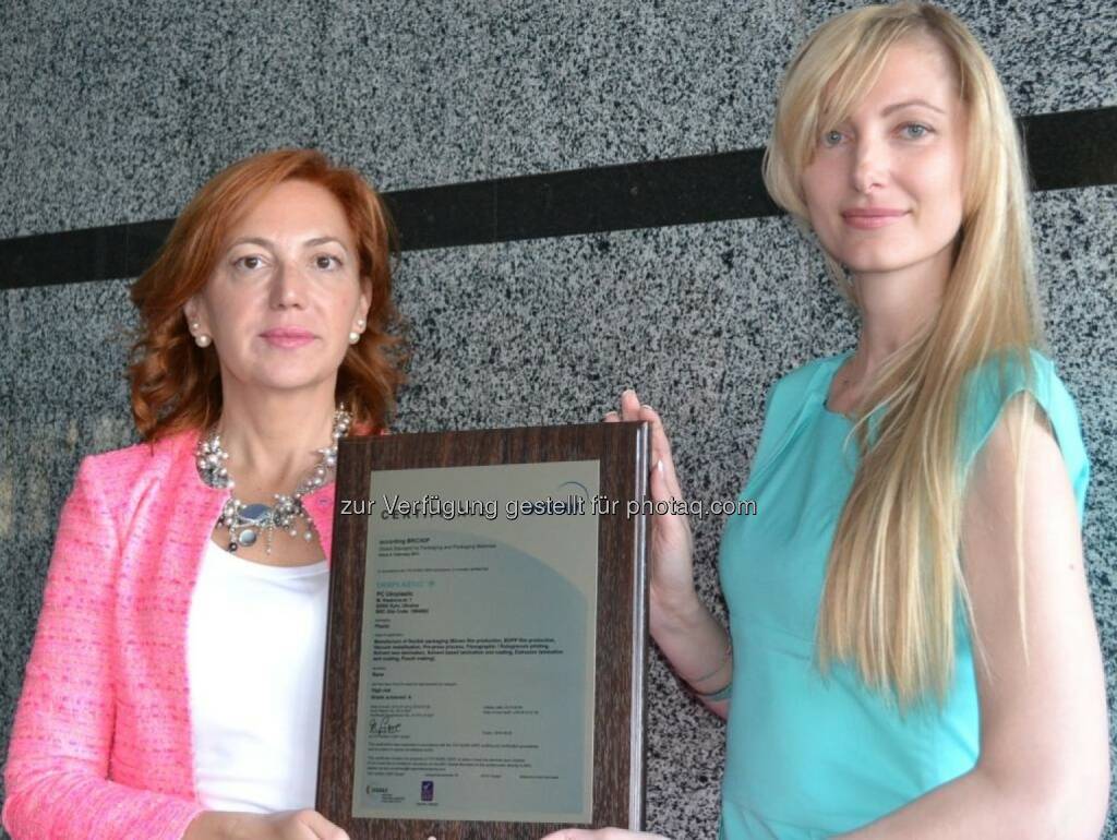 Ukrplastic hat ein internationales BRC/IOP Zertifikat bekommen, © Aussender (24.09.2014)