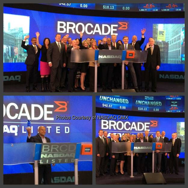 Brocade Communications Systems, Inc. Rings the #NASDAQ Opening Bell! #dreamBIG $BRCD @BRCDcomm  Source: http://facebook.com/NASDAQ (25.09.2014) 