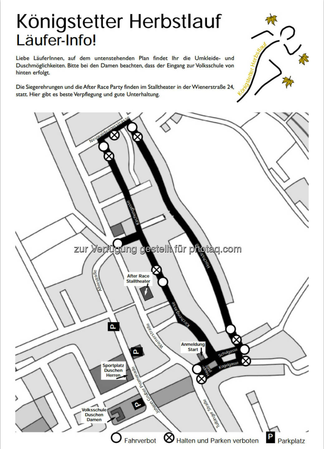 Streckenführung des Königstetter Herbstlaufs am 4.10.2014, http://www.koeav.at/strecken.html
