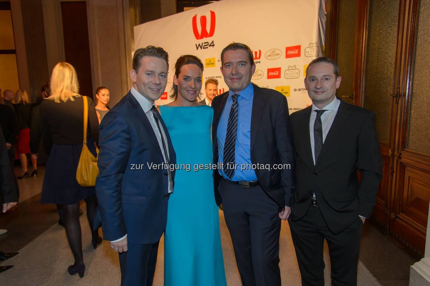 Marcin Kotlowski (WH Medien Geschäftsführer), Eva Pölzl, Markus Pöllhuber (WH Medien Geschäftsführer), Michael Kofler (W24 Geschäftsführer und Programmdirektor)