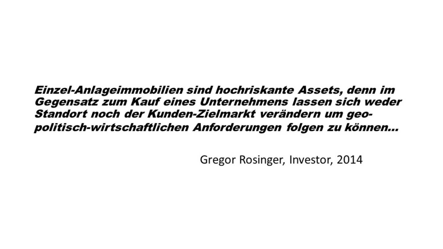 Gefährliche Einzel-Anlageimmobilien (Gregor Rosinger)