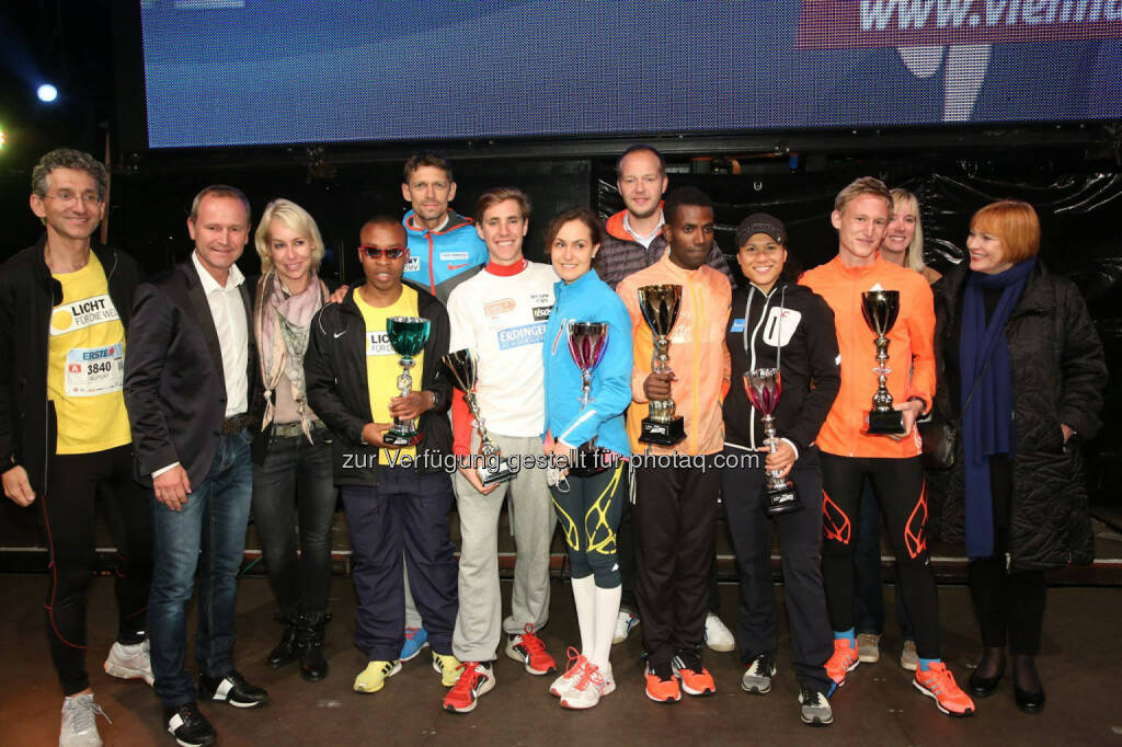 ua. Hannes Menitz, Christine Grafinger, Henry Wanyoike, Christoph Sander, Nada Ina Pauer, Lemawork Ketema, Annabelle Mary Konczer, Philipp Gintenstorfer, Chris Lohner, © erste bank vienna night run/Ludwig Schedl (01.10.2014) 