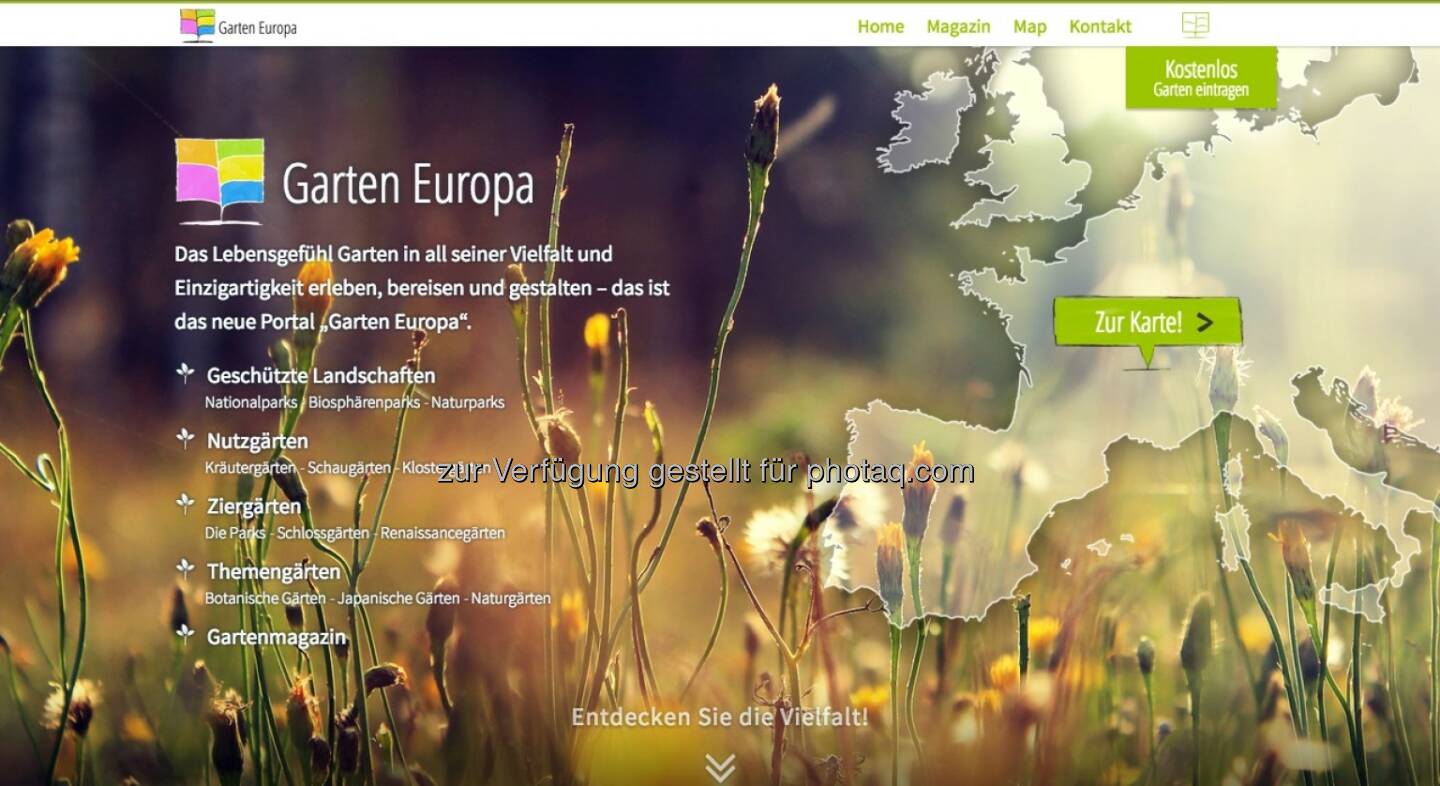 Garten Europa: 30.000 Gärten - ein Portal: Garten Europa