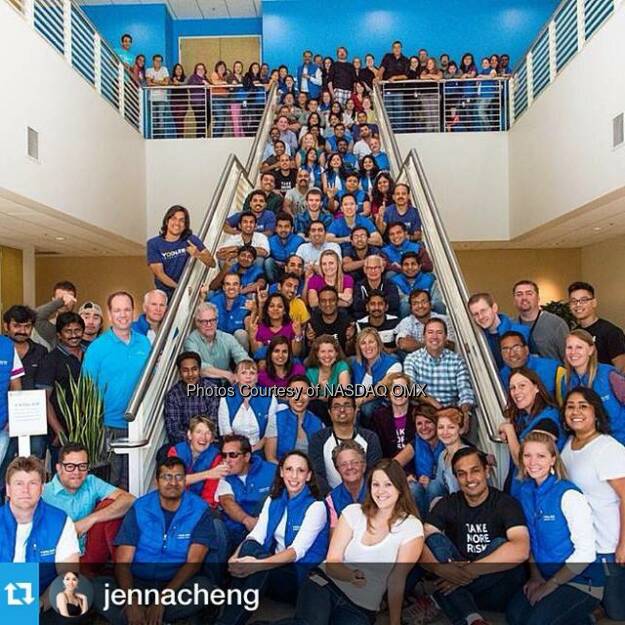 #Repost from @jennacheng, #picoftheday! ---Exciting day for the Yodlee team! Celebrating the #YodleeIPO at our office @nasdaq  Source: http://facebook.com/NASDAQ (05.10.2014) 