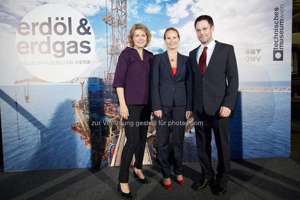 Direktorin Gabriele Zuna-Kratky (TMW), Sonja Böhme, Head of OMV Corporate Sustainability und Bernhard Schmidt (TMW): Technisches Museum Wien: Erdöl & Erdgas - Neuer Ausstellungsbereich im Technischen Museum Wien eröffnet, © Aussender (11.10.2014) 