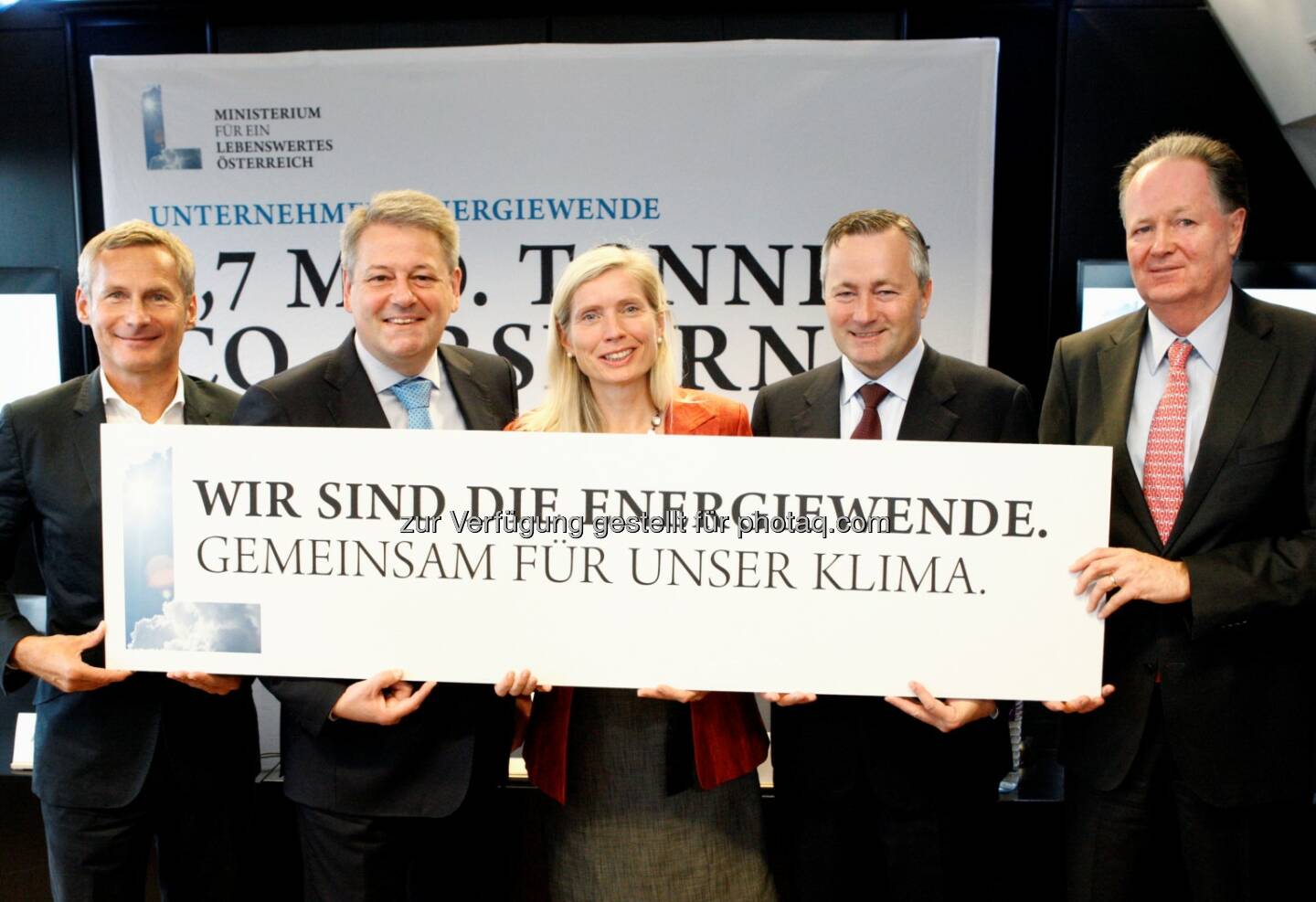 Alfred Hudler, Bundesminister Rupprechter, Tanja Dietrich-Hübner, Hannes Ametsreiter, Jaan Albrecht: Ministerium für ein lebenswertes Österreich: Bundesminister Rupprechter startet Unternehmen Energiewende