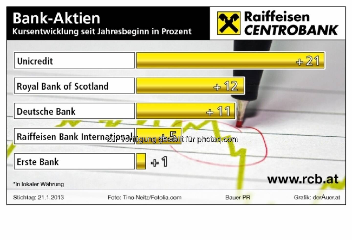 Bank-Aktien - Kursentwicklung 2013 (c) derAuer Grafik Buch Web