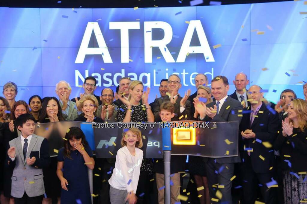 Atara Biotherapeutics is now trading on @NASDAQ. Welcome to the #NASDAQ Family $ATRA!  Source: http://facebook.com/NASDAQ (16.10.2014) 