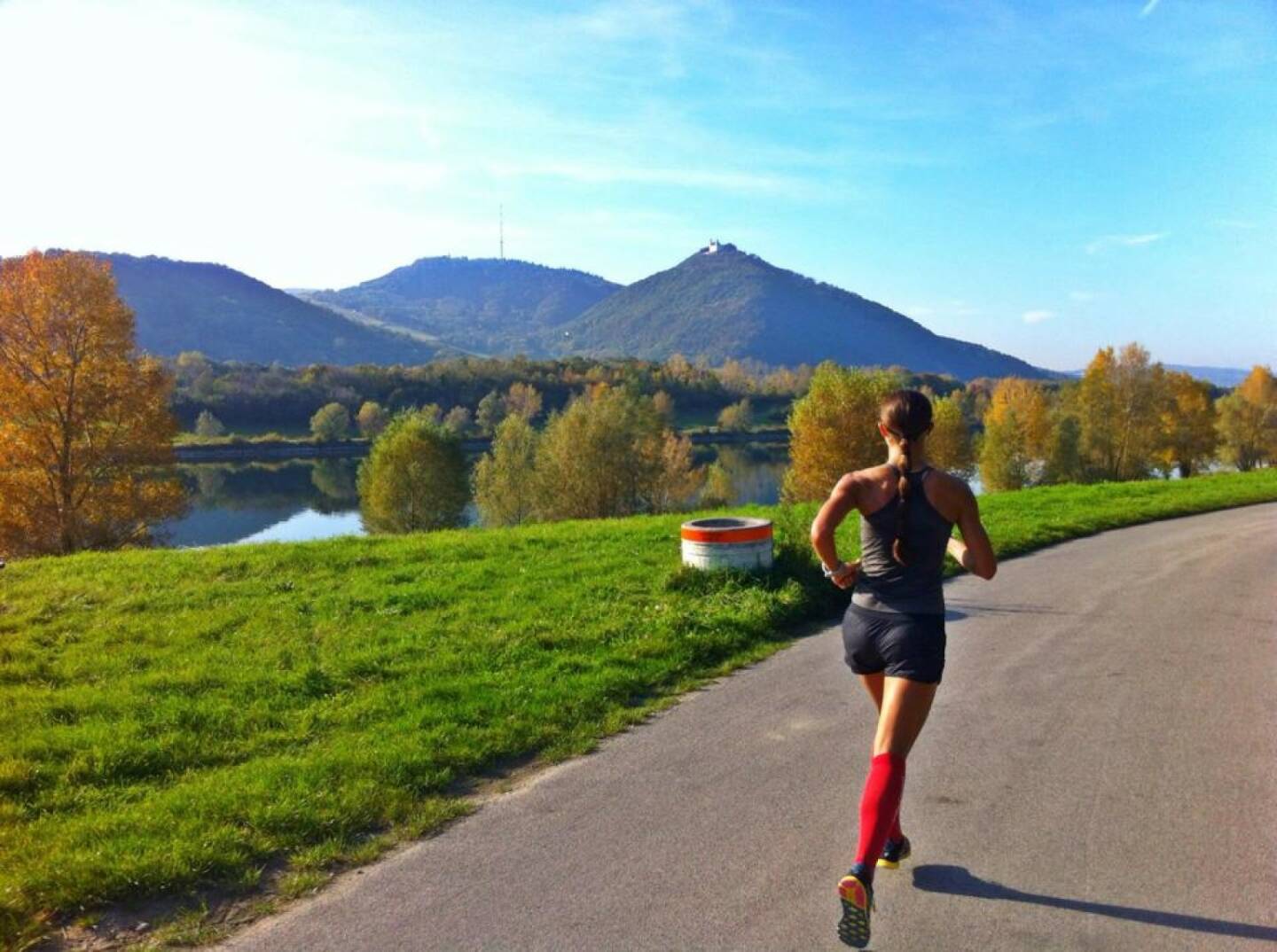 Ausblick: Kahlenberg im Blick, Donauinsel, trainiert für den NY-Marathon  https://www.facebook.com/