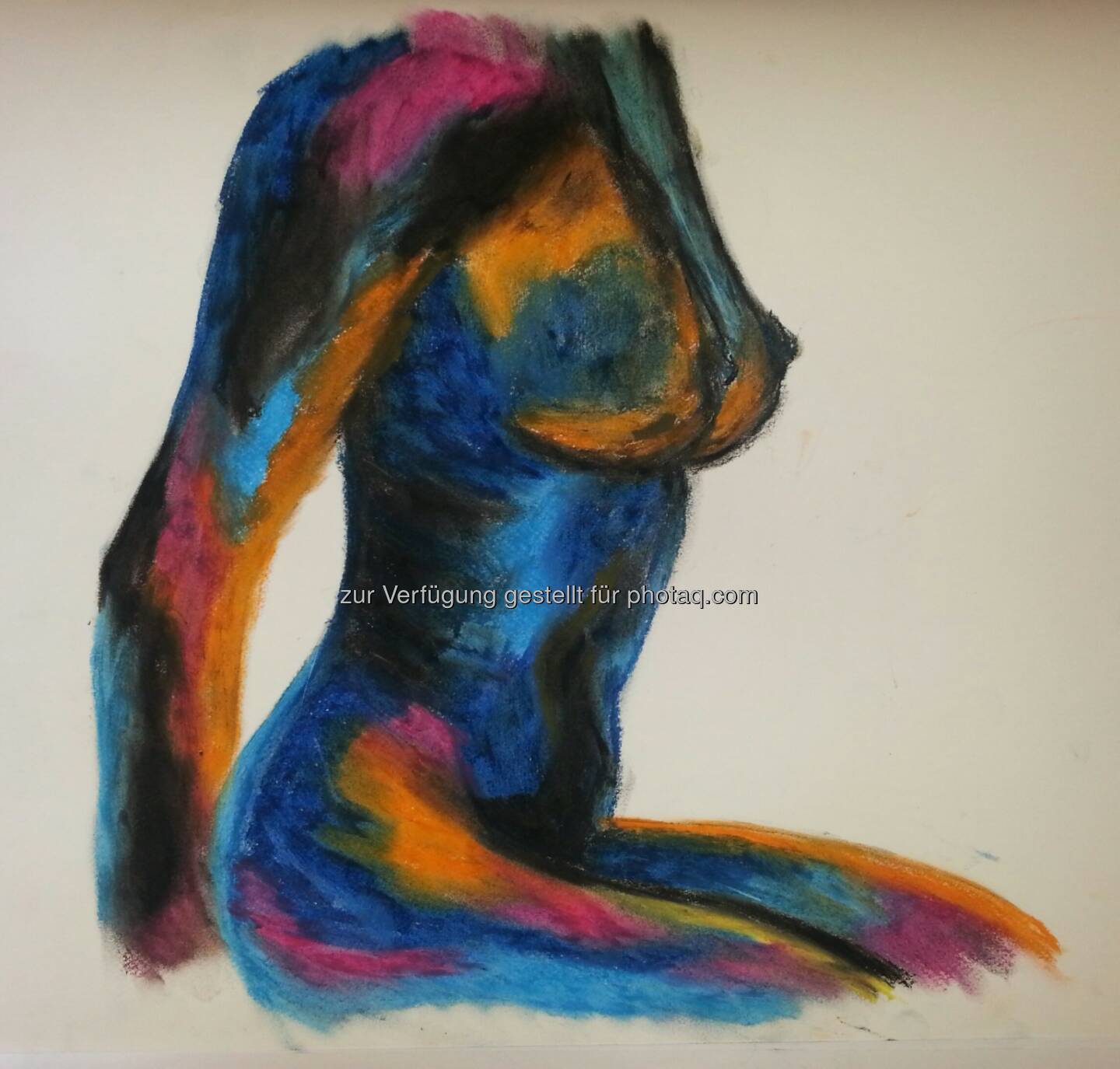 Akt sitzend blau by Lisa Grüner