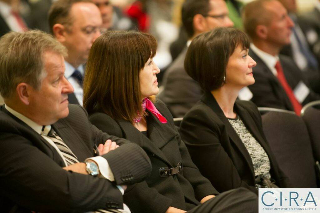 Eduard Zehetner (Immofinanz), Birgit Kuras, Edith Franc (Wiener Börse), © C.I.R.A. (21.10.2014) 