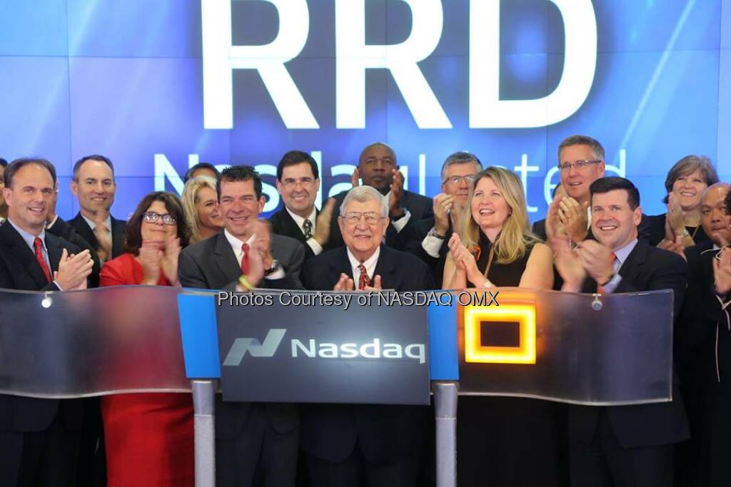 RR Donnelley & Sons Company $RRD rings the Nasdaq Opening Bell  Source: http://facebook.com/NASDAQ (21.10.2014) 