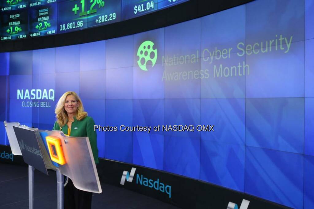 National Cyber Security Alliance rings the Nasdaq Closing Bell! #NCSAM  Source: http://facebook.com/NASDAQ (22.10.2014) 